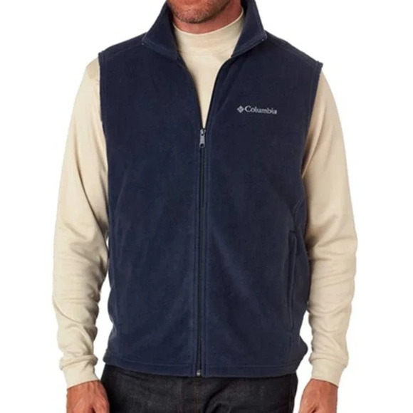Columbia Men's Cathedral Peak Fleece Navy Blue Vest Small - Picture 1 of 7